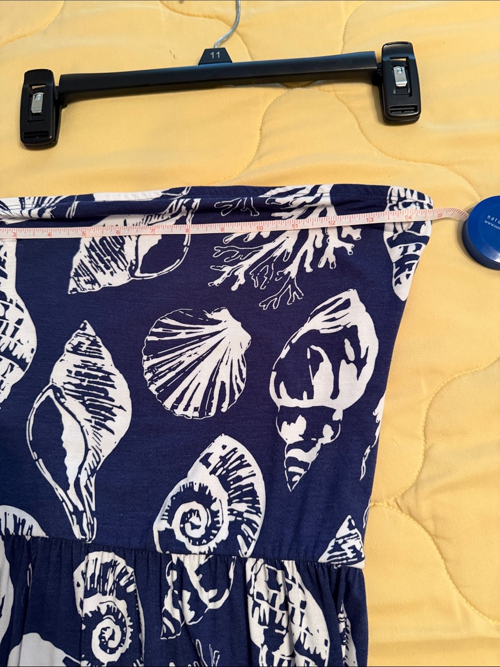 VENUS Navy and White Strapless Seashell Maxi Dress small - Picture 4 of 4